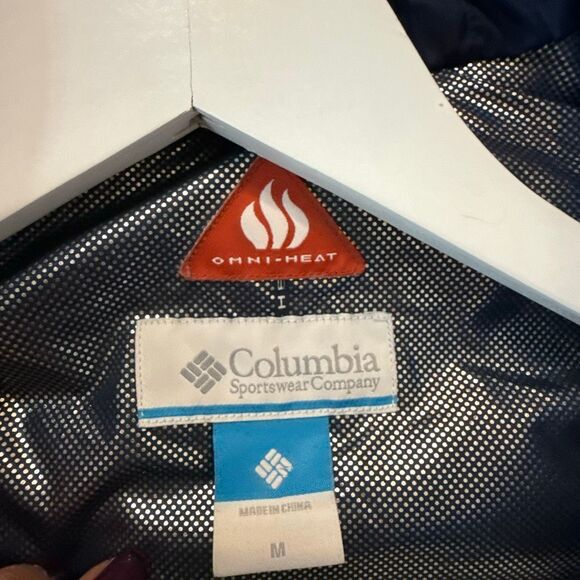 Columbia down fill blue Omni heat puffer ski jacket size M - Picture 4 of 10